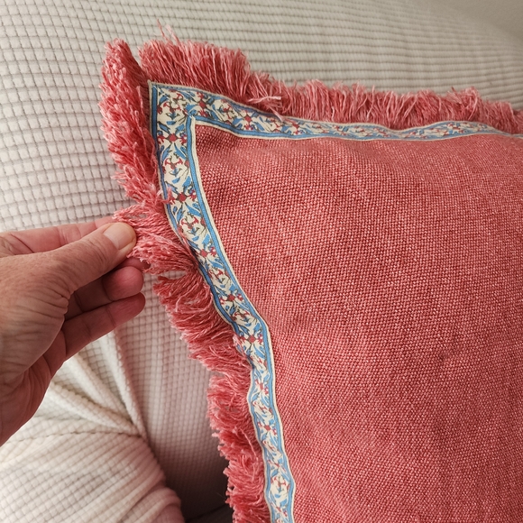 Ralph Lauren Belle Point Ellendale Euro Sham In Dusty Red Set Of 3 - Picture 1 of 8